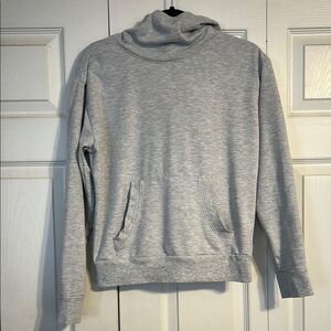 Z by ZELLA Size X-Small Heather Gray Hooded Sweatshirt Cowl Neck Lightweight